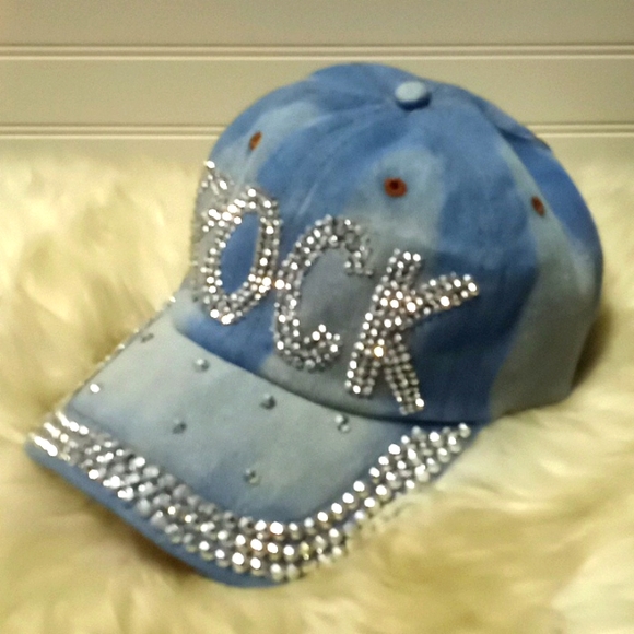 ROCK Bling 💎 Denim Baseball Cap - Picture 2 of 12